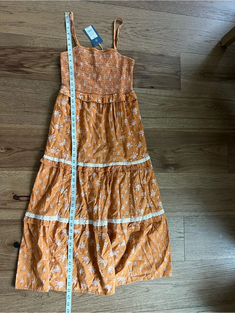 Universal Thread Mustard Floral Tiered Maxi Dress - Picture 5 of 7